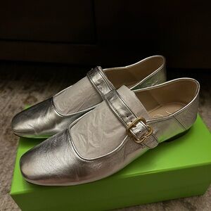 Sam Edelman silver leather flats